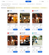 Adflex Meta ad search showing public Meta ads and research filters